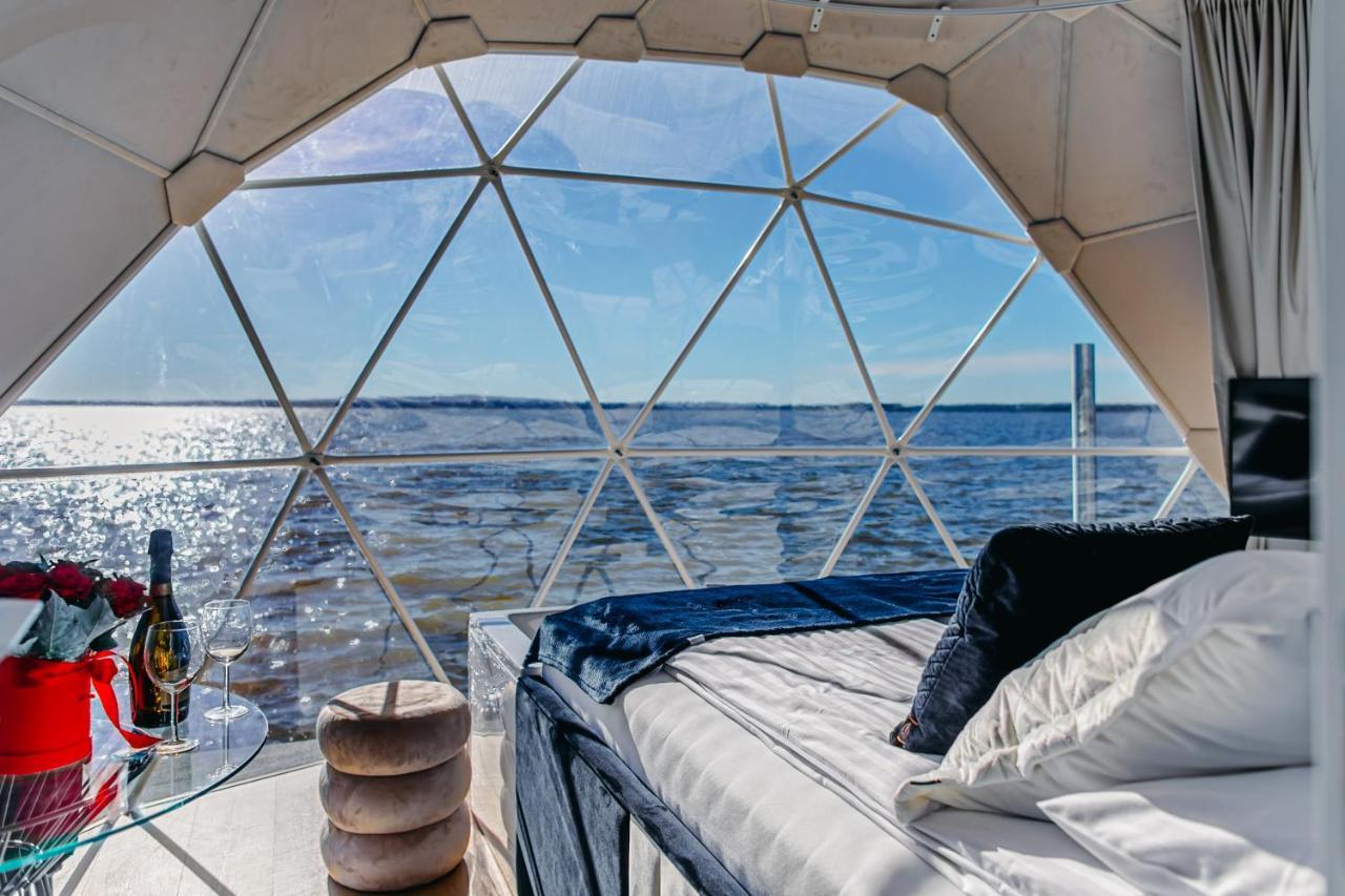 Grand Ht Houseboats - Domki Na Wodzie - Sauna, Jacuzzi, Kominek เมียลโน ภายนอก รูปภาพ